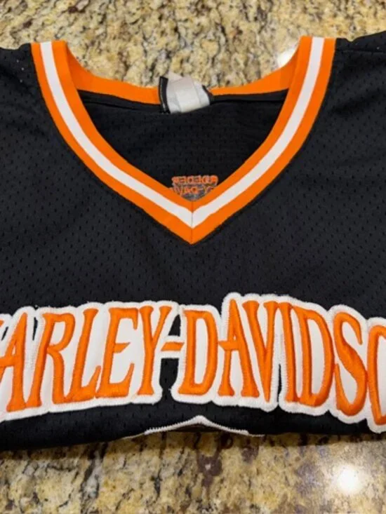 🏍️ VTG Harley-Davidson Mesh Basketball Jersey Tank Mens Large Biker Roeder Ohio - Picture 11 of 13
